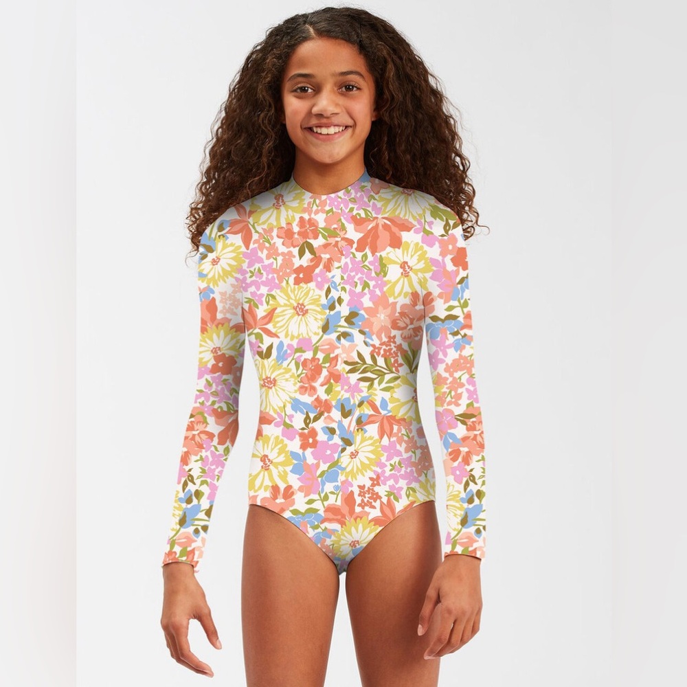 NWT BILLABONG Girls Windsong long sleeve Swimsuit.